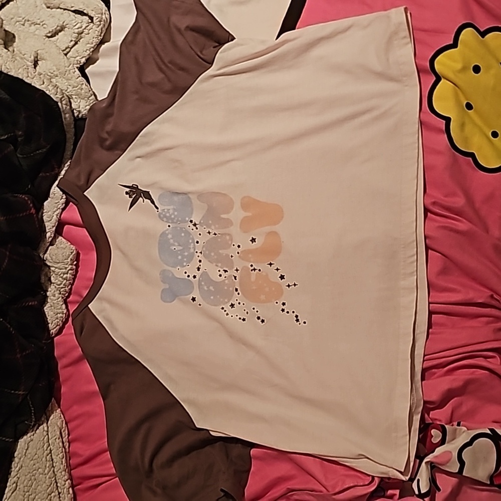 Cropped top tinker bell themed shirt
